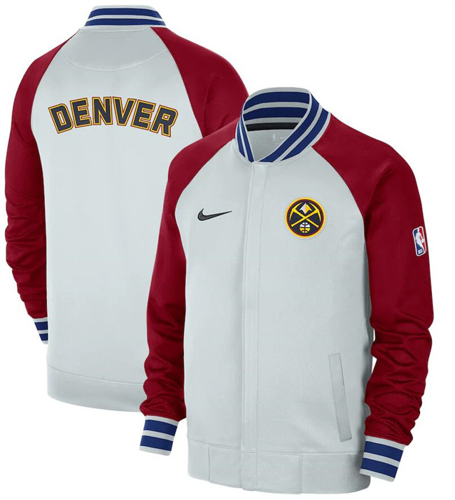 Men's Denver Nuggets Grey/Red 2022/23 City Edition Full-Zip Jacket